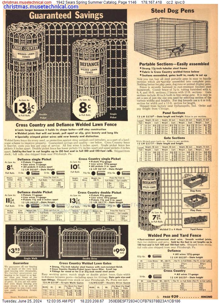 1942 Sears Spring Summer Catalog, Page 1146