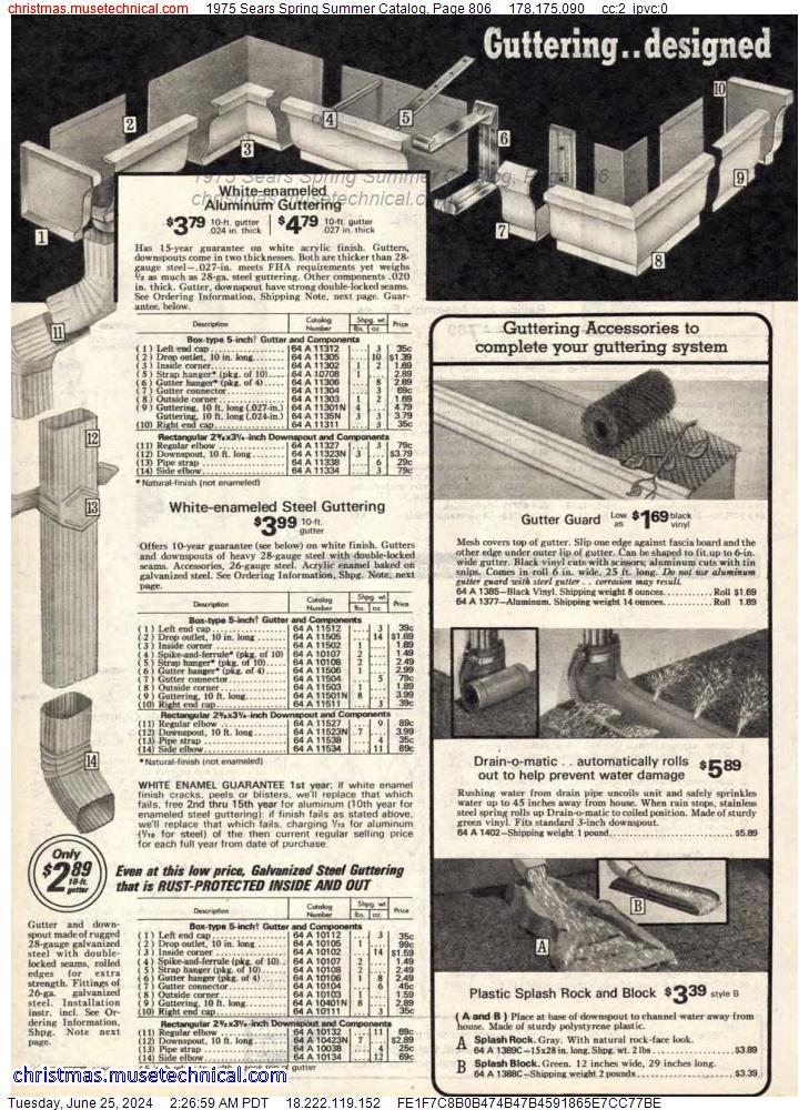 1975 Sears Spring Summer Catalog, Page 806