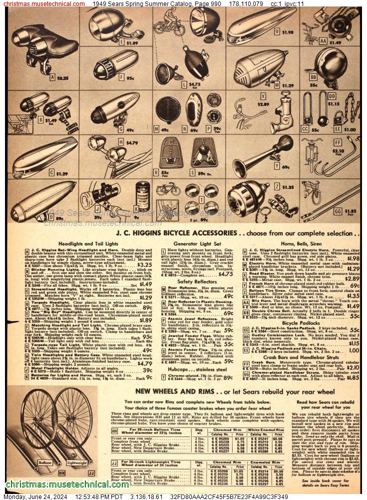 1949 Sears Spring Summer Catalog, Page 990