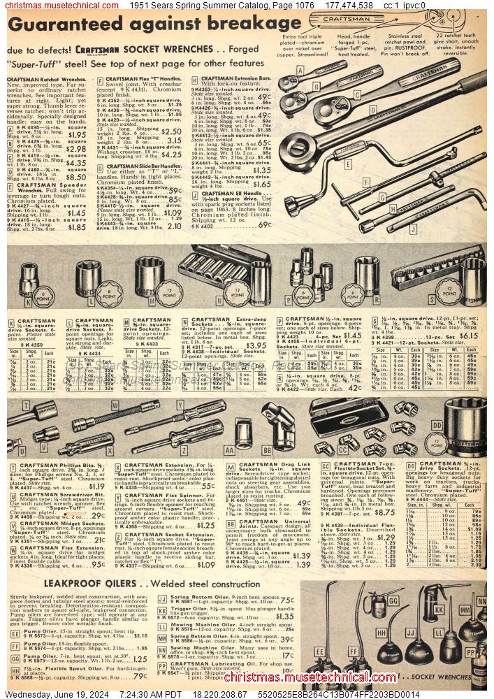 1951 Sears Spring Summer Catalog, Page 1076