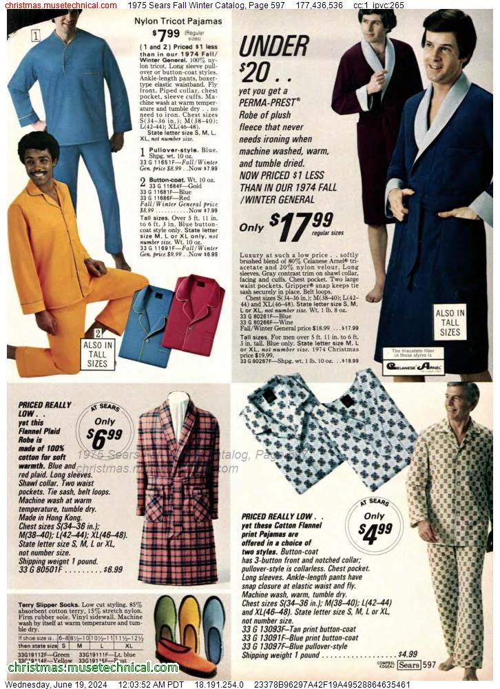 1975 Sears Fall Winter Catalog, Page 597