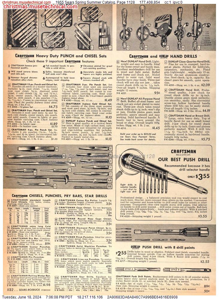 1955 Sears Spring Summer Catalog, Page 1128
