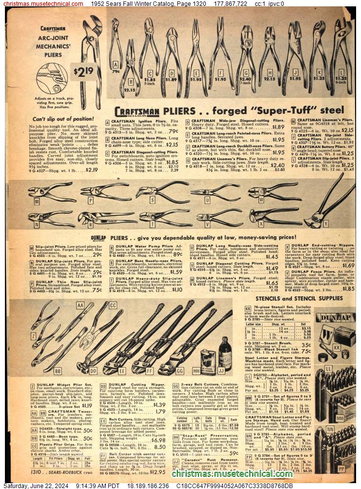 1952 Sears Fall Winter Catalog, Page 1320