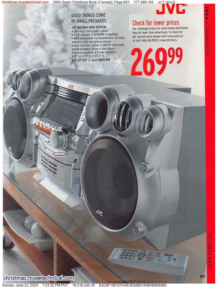 2004 Sears Christmas Book (Canada), Page 851