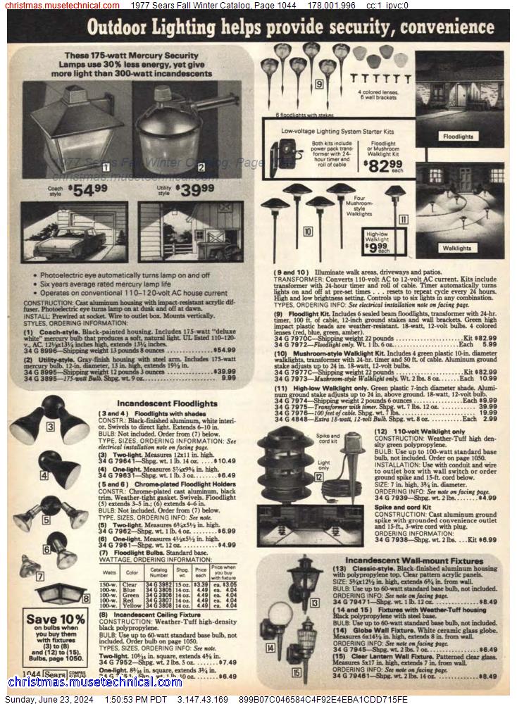 1977 Sears Fall Winter Catalog, Page 1044