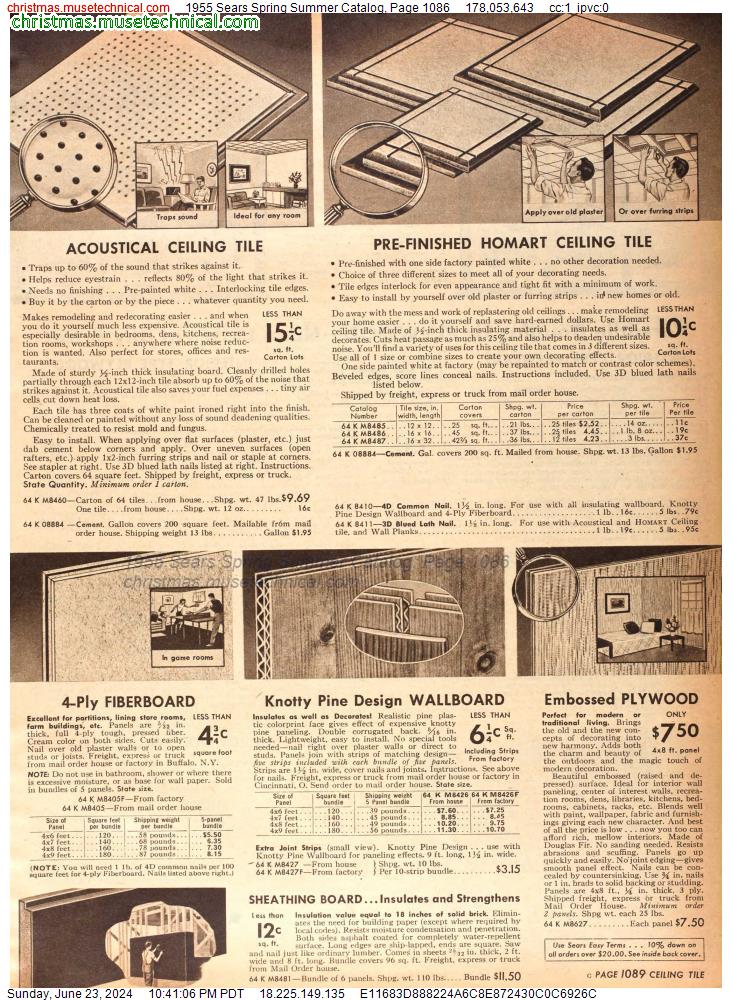 1955 Sears Spring Summer Catalog, Page 1086