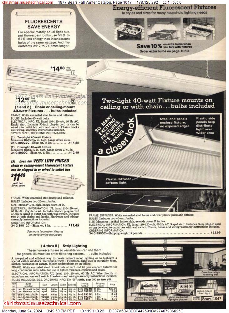 1977 Sears Fall Winter Catalog, Page 1047
