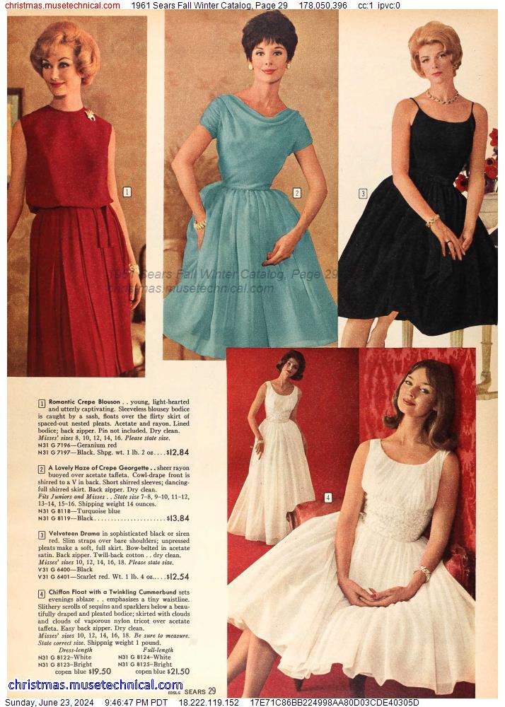 1961 Sears Fall Winter Catalog, Page 29