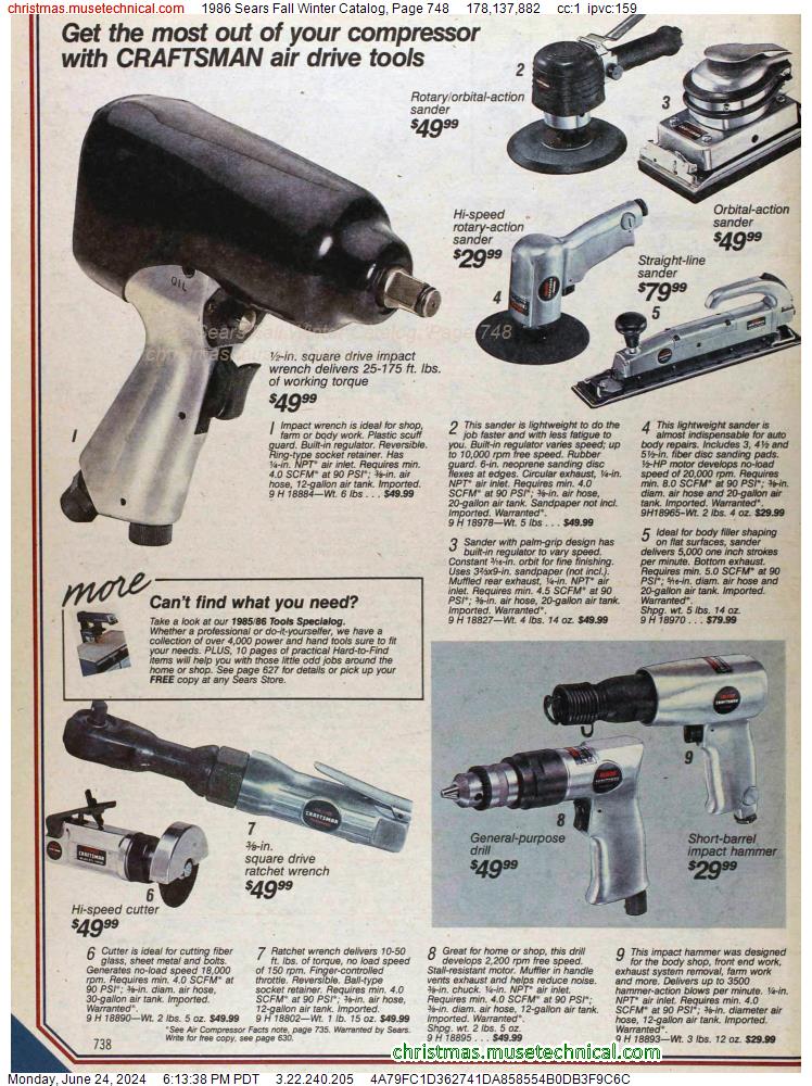 1986 Sears Fall Winter Catalog, Page 748