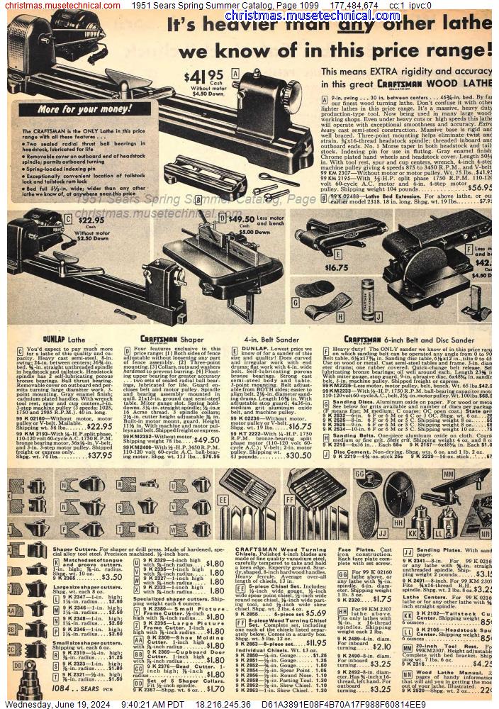 1951 Sears Spring Summer Catalog, Page 1099