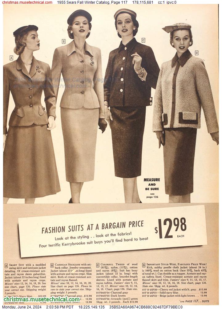 1955 Sears Fall Winter Catalog, Page 117