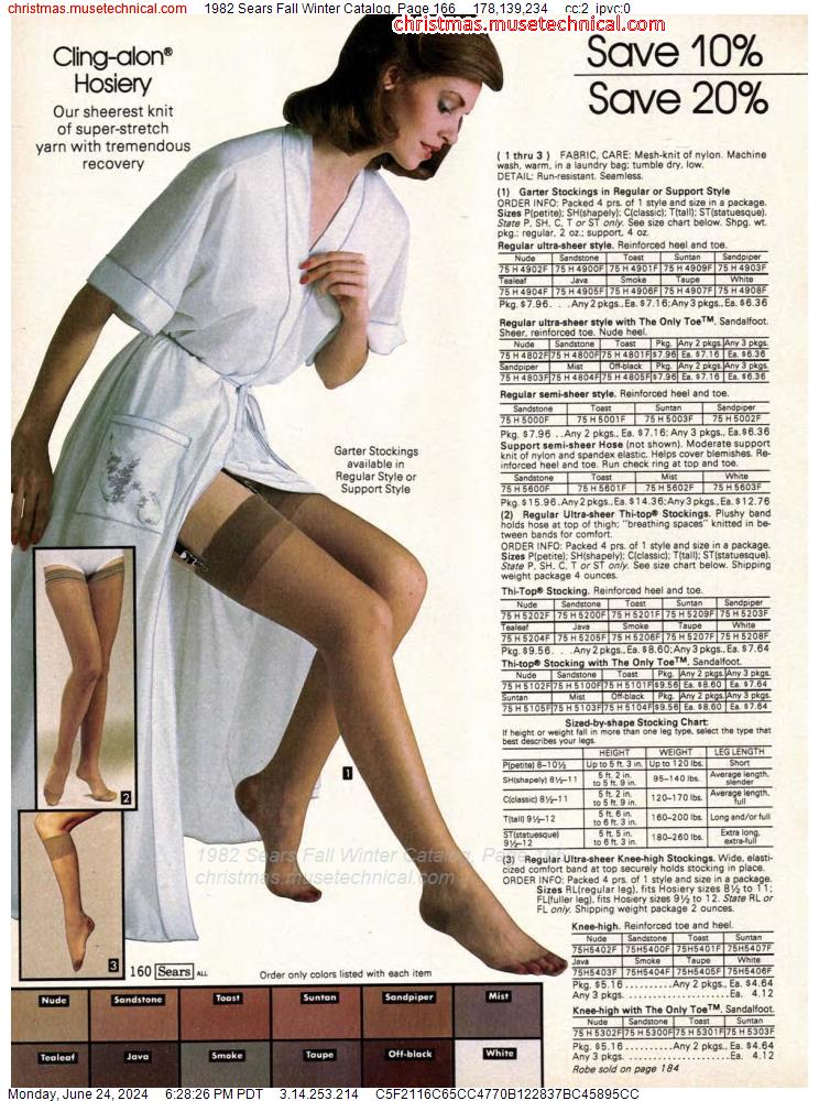 1982 Sears Fall Winter Catalog, Page 166