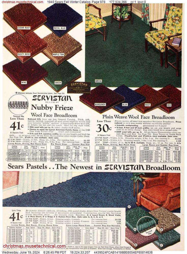 1940 Sears Fall Winter Catalog, Page 978