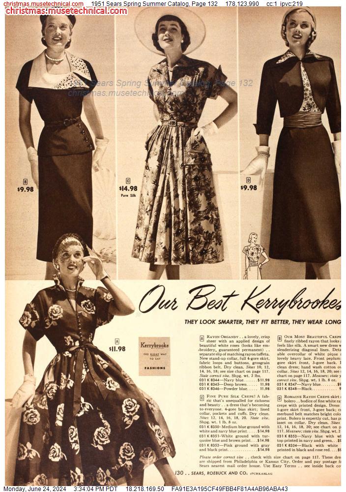 1951 Sears Spring Summer Catalog, Page 132