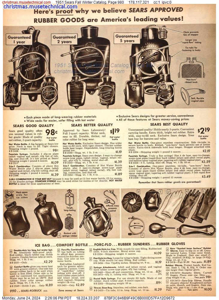 1951 Sears Fall Winter Catalog, Page 980