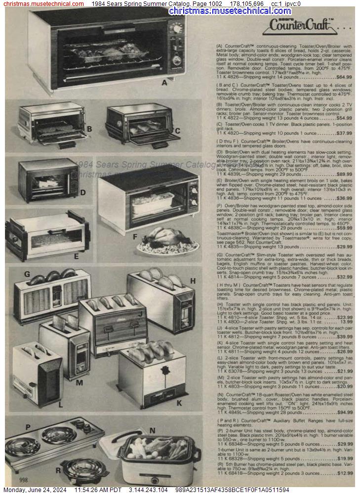 1984 Sears Spring Summer Catalog, Page 1002