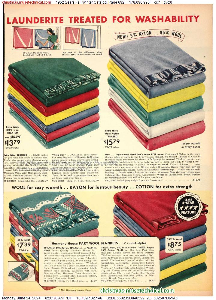 1952 Sears Fall Winter Catalog, Page 692
