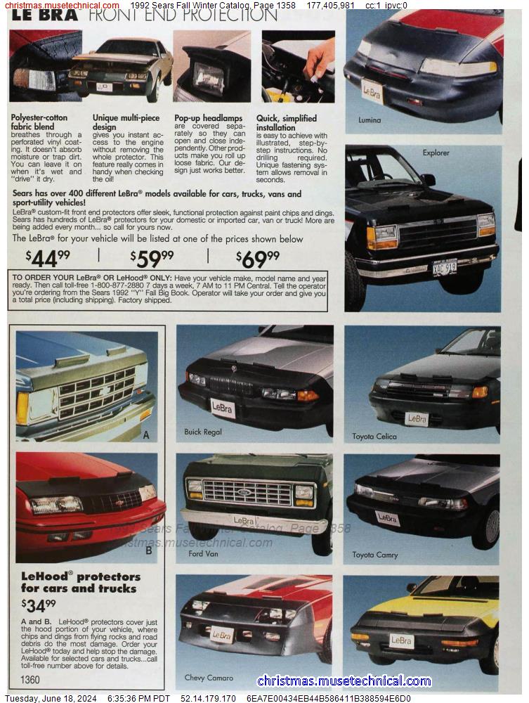 1992 Sears Fall Winter Catalog, Page 1358