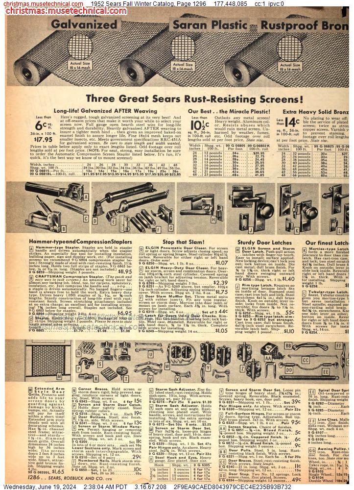 1952 Sears Fall Winter Catalog, Page 1296
