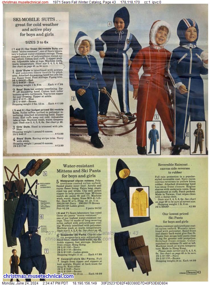 1971 Sears Fall Winter Catalog, Page 43