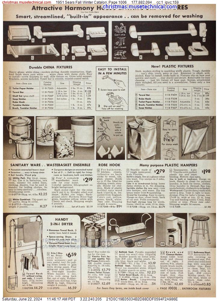 1951 Sears Fall Winter Catalog, Page 1006