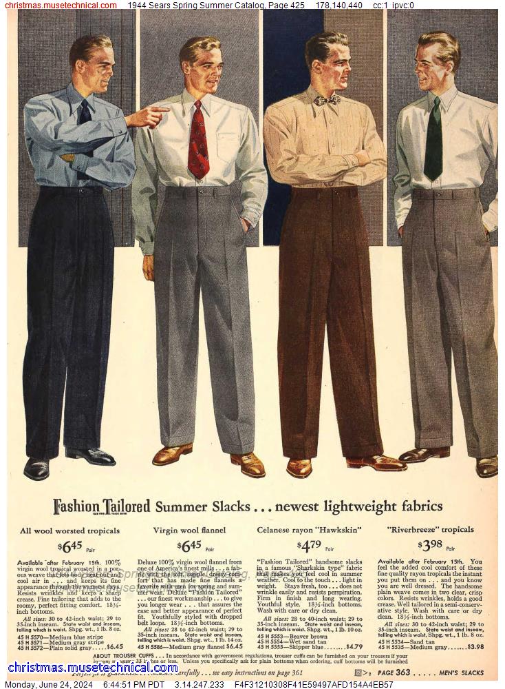 1944 Sears Spring Summer Catalog, Page 425