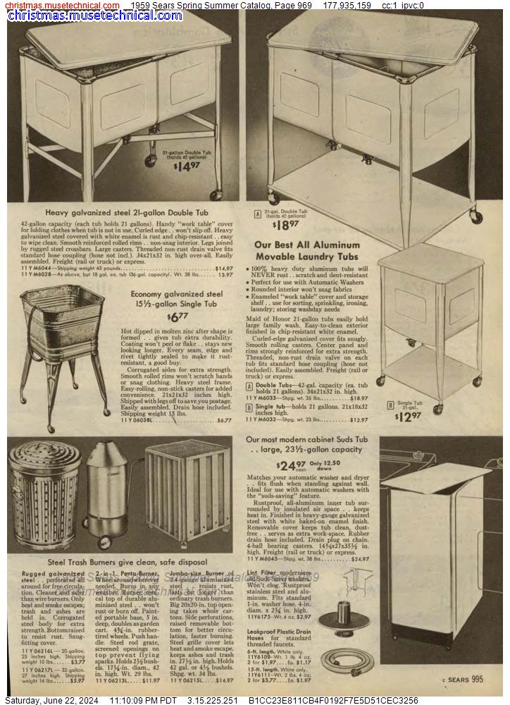 1959 Sears Spring Summer Catalog, Page 969