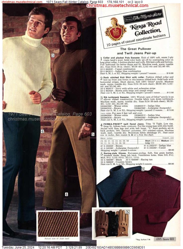 1971 Sears Fall Winter Catalog, Page 603