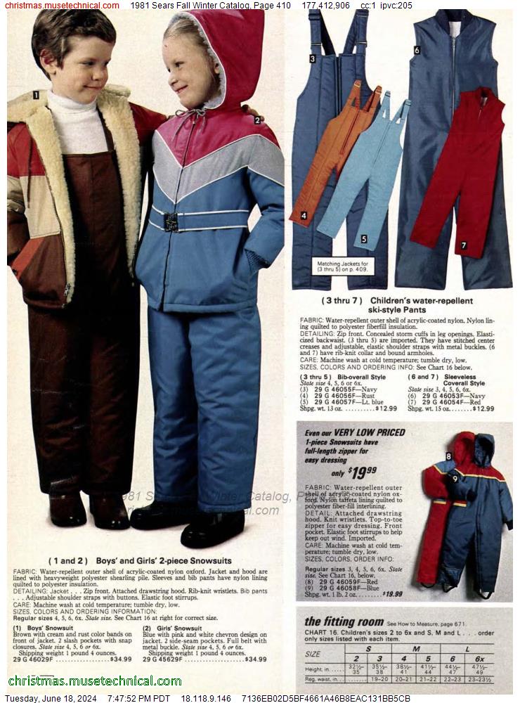 1981 Sears Fall Winter Catalog, Page 410