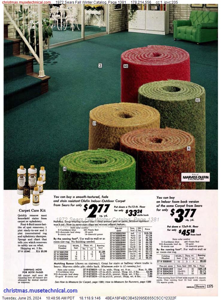 1972 Sears Fall Winter Catalog, Page 1381