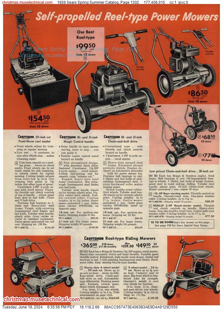 1959 Sears Spring Summer Catalog, Page 1302