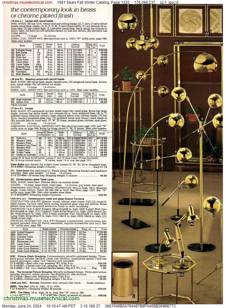 1981 Sears Fall Winter Catalog, Page 1320