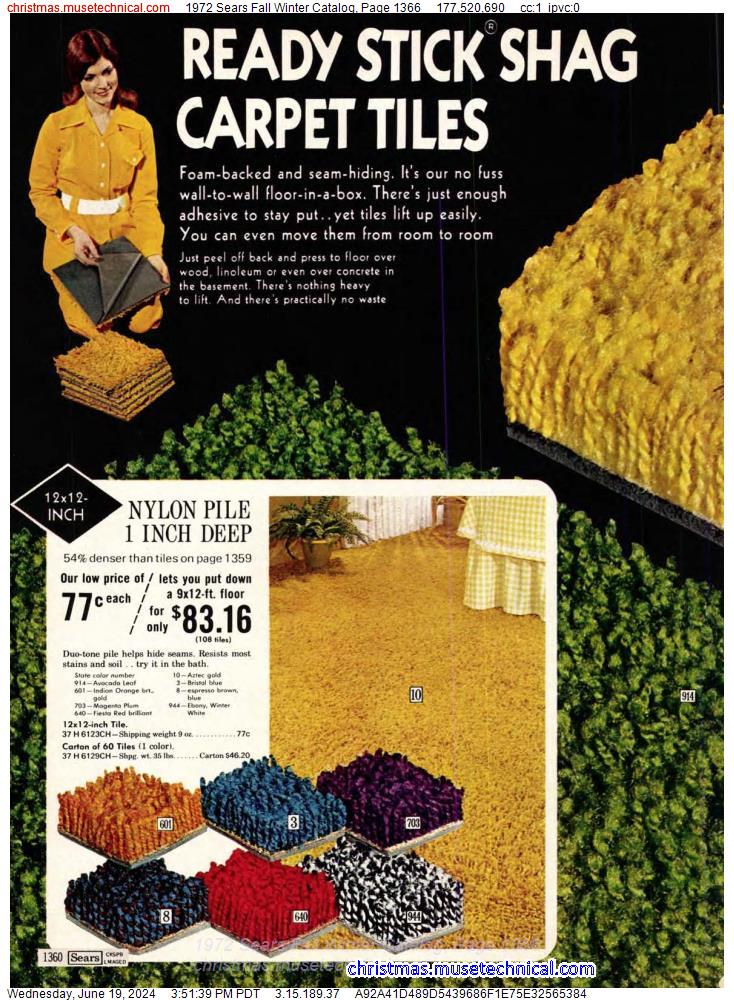 1972 Sears Fall Winter Catalog, Page 1366