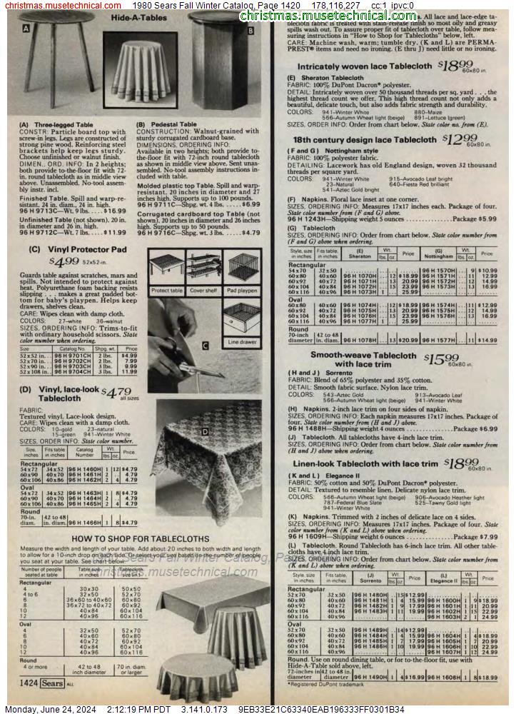 1980 Sears Fall Winter Catalog, Page 1420