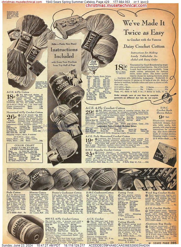 1940 Sears Spring Summer Catalog, Page 429
