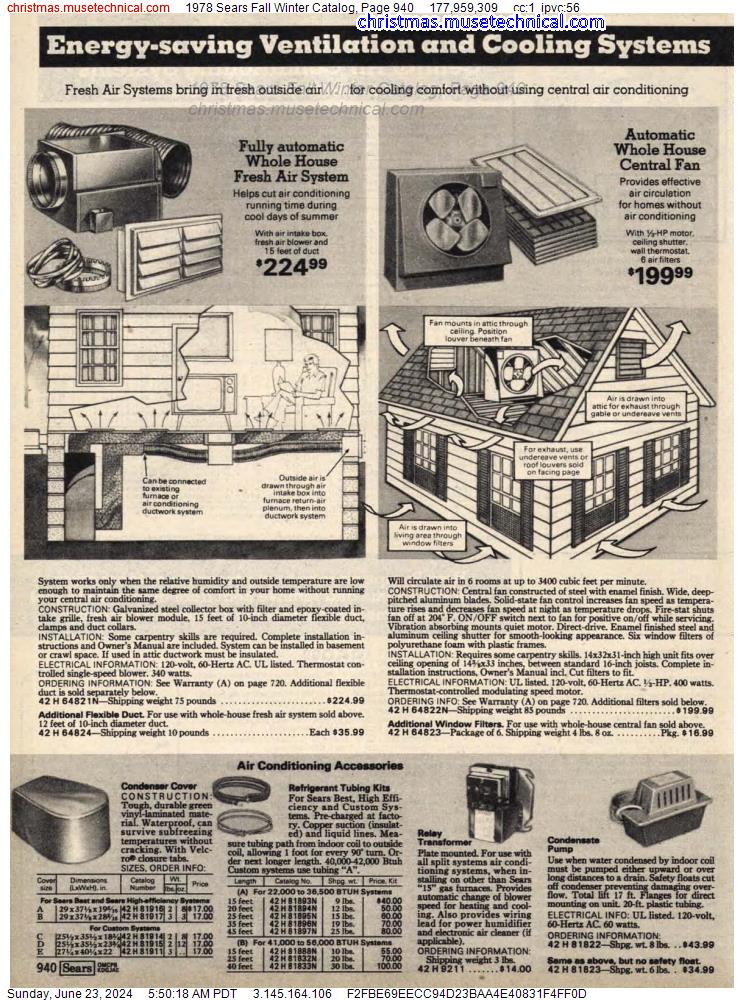 1978 Sears Fall Winter Catalog, Page 940