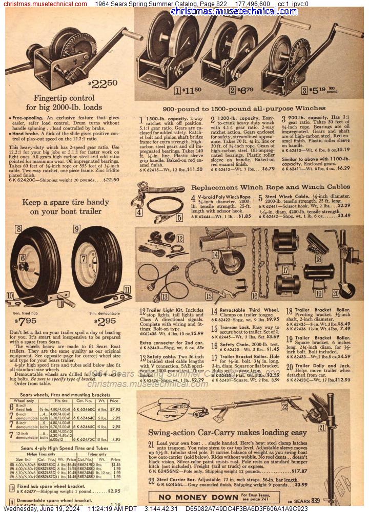1964 Sears Spring Summer Catalog, Page 822