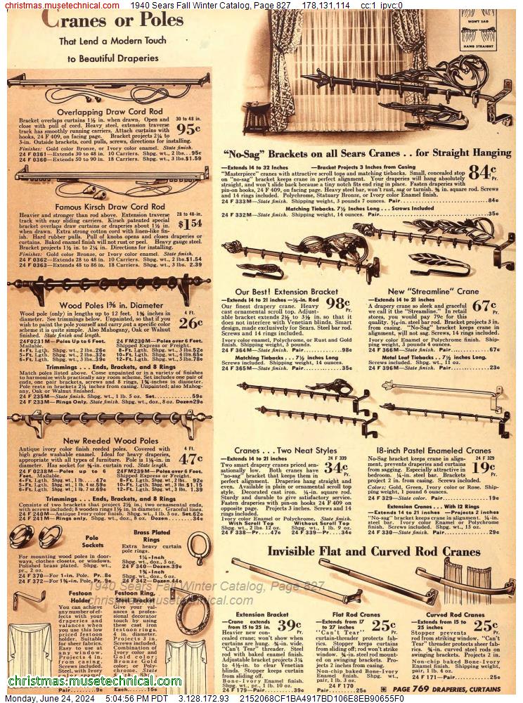 1940 Sears Fall Winter Catalog, Page 827
