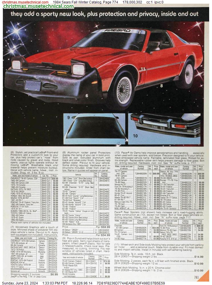 1984 Sears Fall Winter Catalog, Page 774