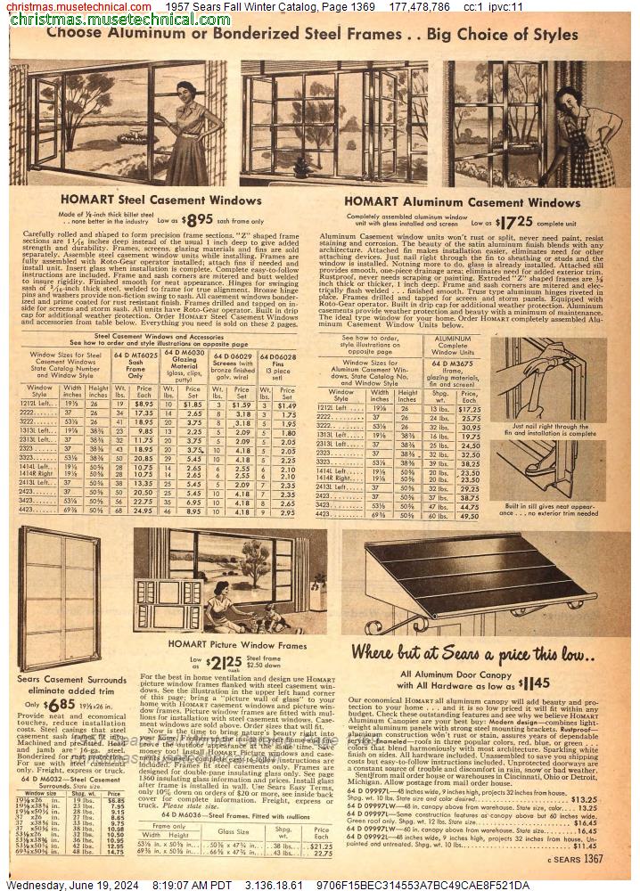 1957 Sears Fall Winter Catalog, Page 1369