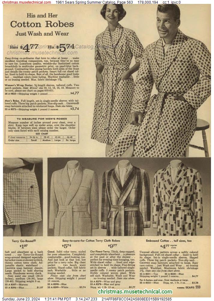 1961 Sears Spring Summer Catalog, Page 563