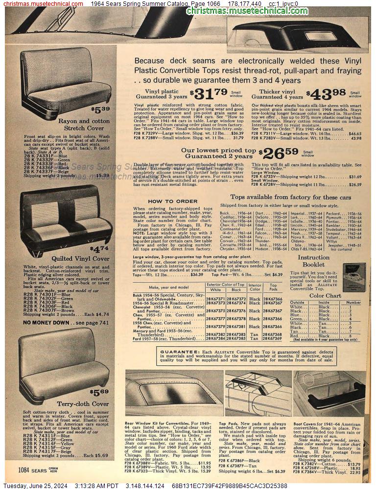 1964 Sears Spring Summer Catalog, Page 1066