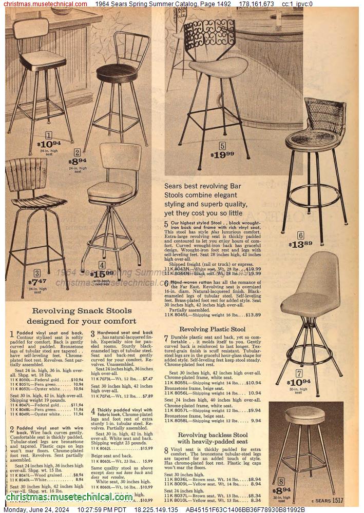 1964 Sears Spring Summer Catalog, Page 1492