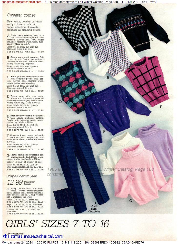 1985 Montgomery Ward Fall Winter Catalog, Page 188