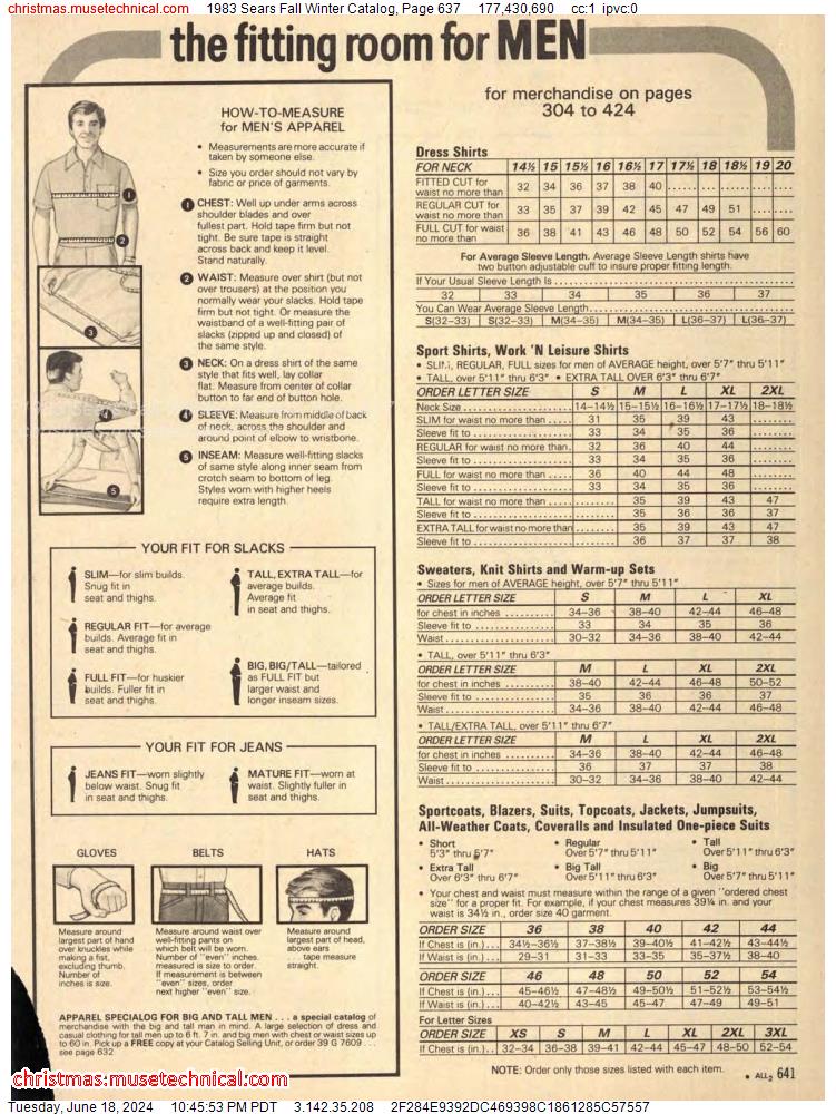 1983 Sears Fall Winter Catalog, Page 637