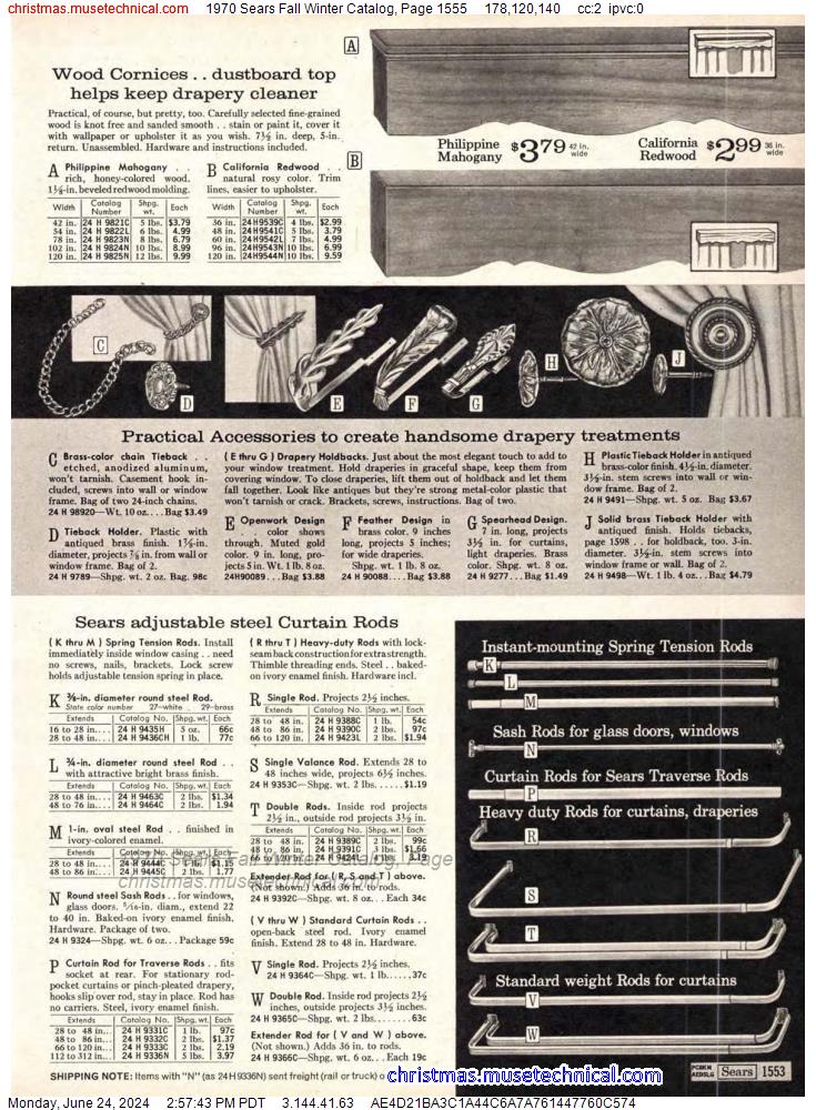 1970 Sears Fall Winter Catalog, Page 1555