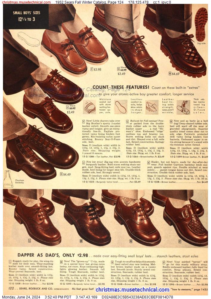 1952 Sears Fall Winter Catalog, Page 124