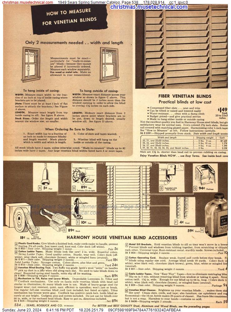1949 Sears Spring Summer Catalog, Page 538