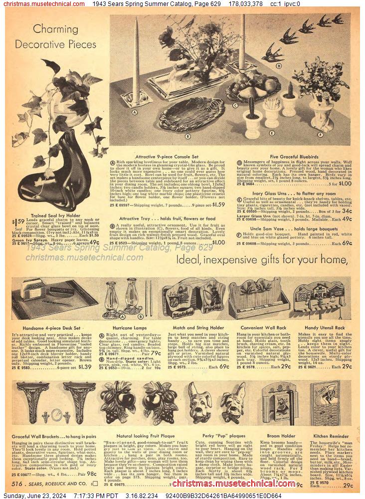 1943 Sears Spring Summer Catalog, Page 629