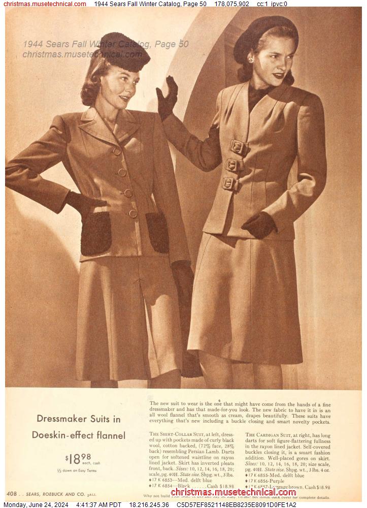 1944 Sears Fall Winter Catalog, Page 50
